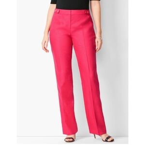 New Talbots Windsor Pants Linen Wide Leg 
Full-Length Sits at Waist Pink Size 16